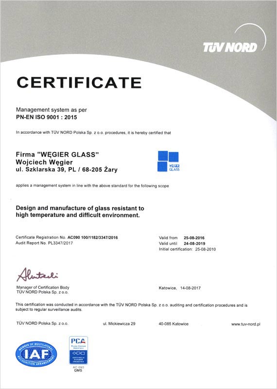 Certificate ISO:9001-2009